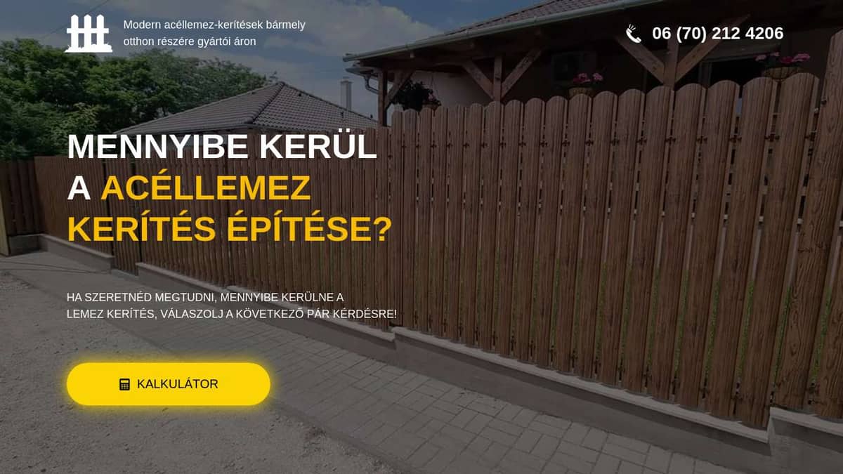 Acél lemez kerítés építés